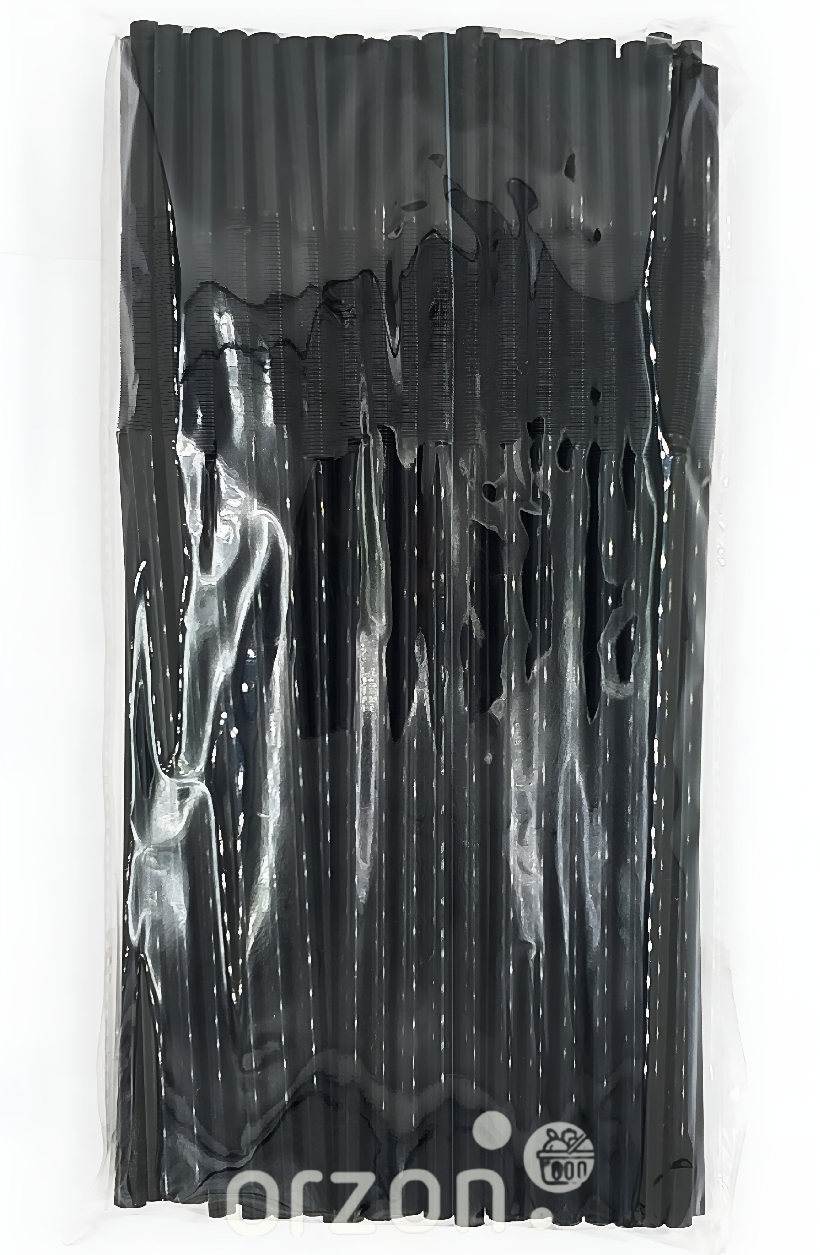Трубочки "Delta Plast" для коктейлей (Цвет: черный) 80 шт