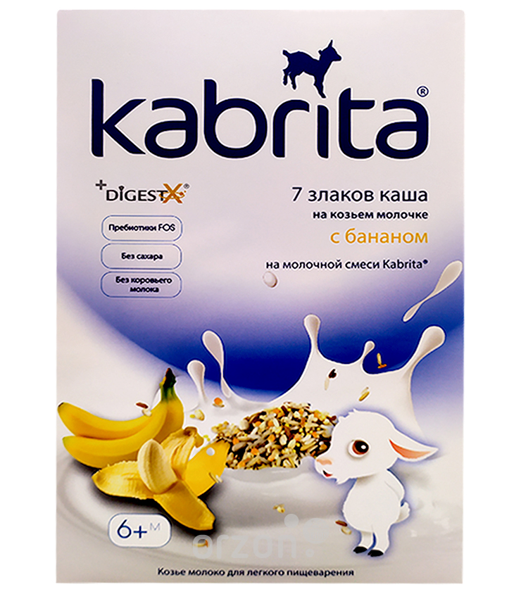 Каша на козьем молоке "Kabrita" 7 Злаков Банан (6+) к/у 180 гр