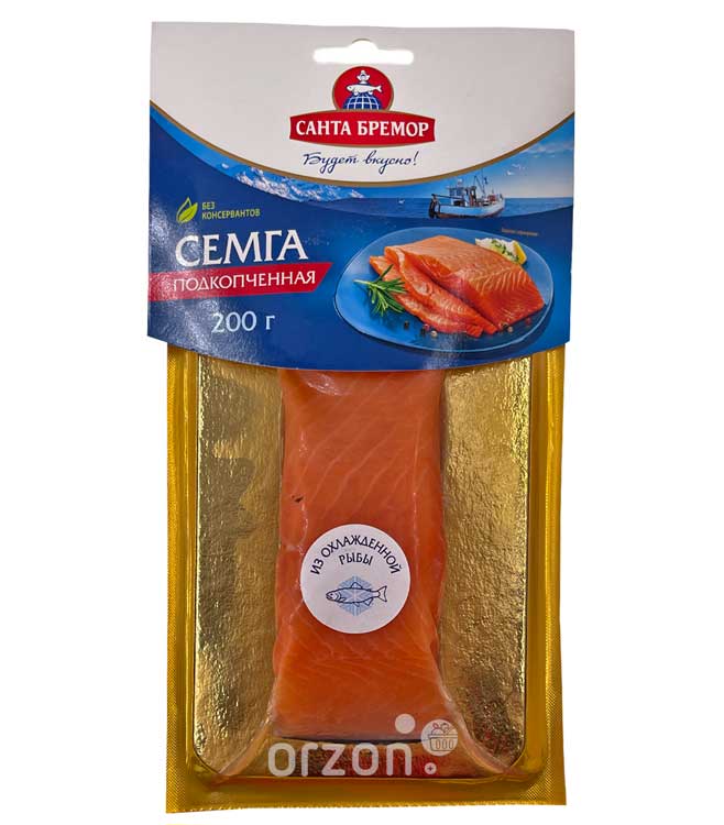 Семга 'Санта Бремор' подкопченная филе-кусок 200 гр