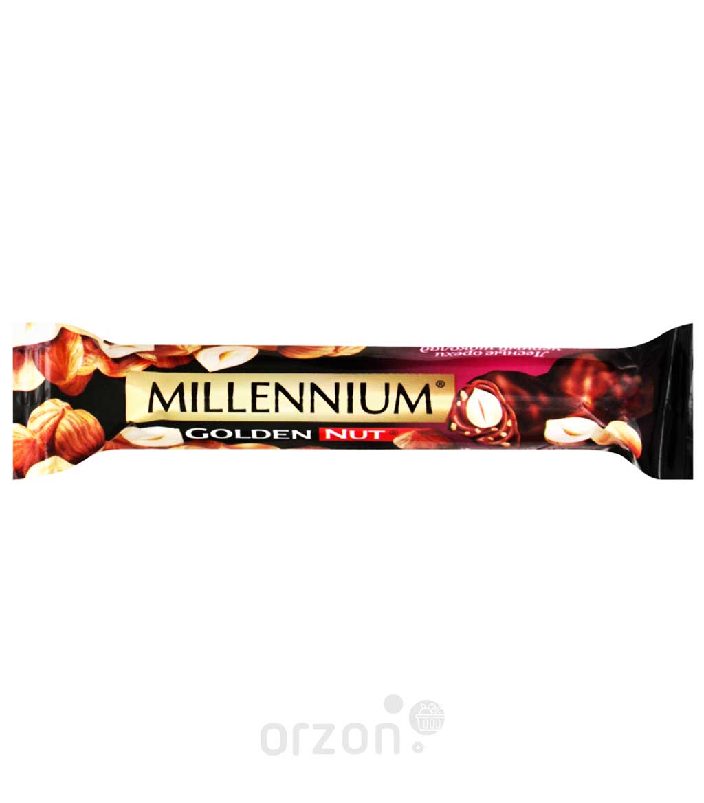 Шоколадный батончик "Millennium" Golden Nut Тёмный с Лесными орехами 40 гр от интернет магазина орзон