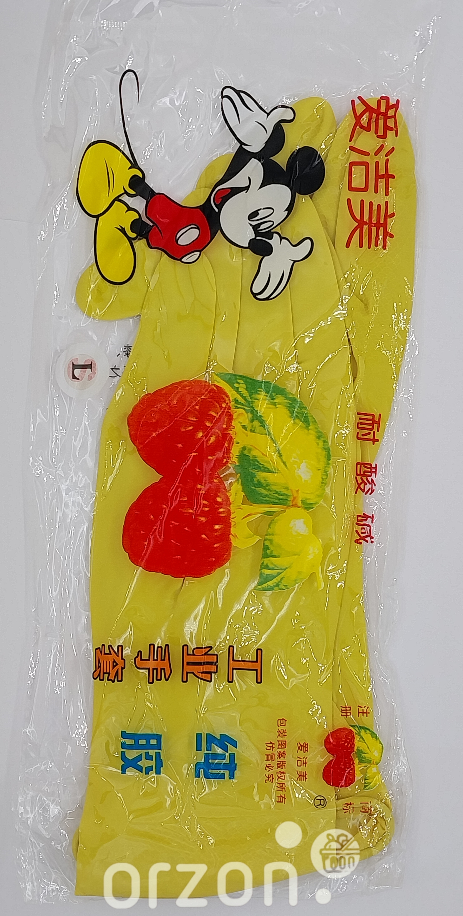 Перчатки "Mickey Mouse" Хозяйственные Малина L 1 шт