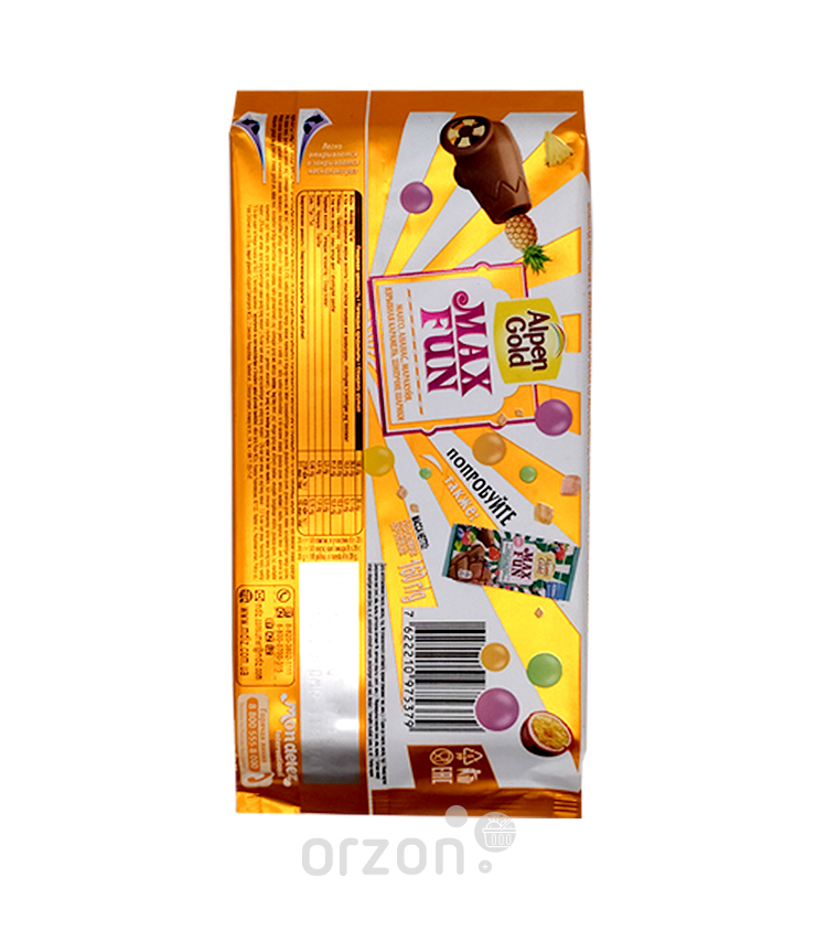 Шоколад плиточный 'Alpen Gold' Max Fun фруктовые кусочки 160 гр от интернет магазина орзон