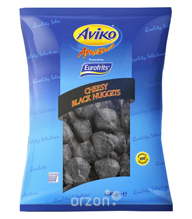 Сырные шарики с сыром Чеддер "Aviko" с перцем чили в чёрном кляре Black Nuggets 1000 гр