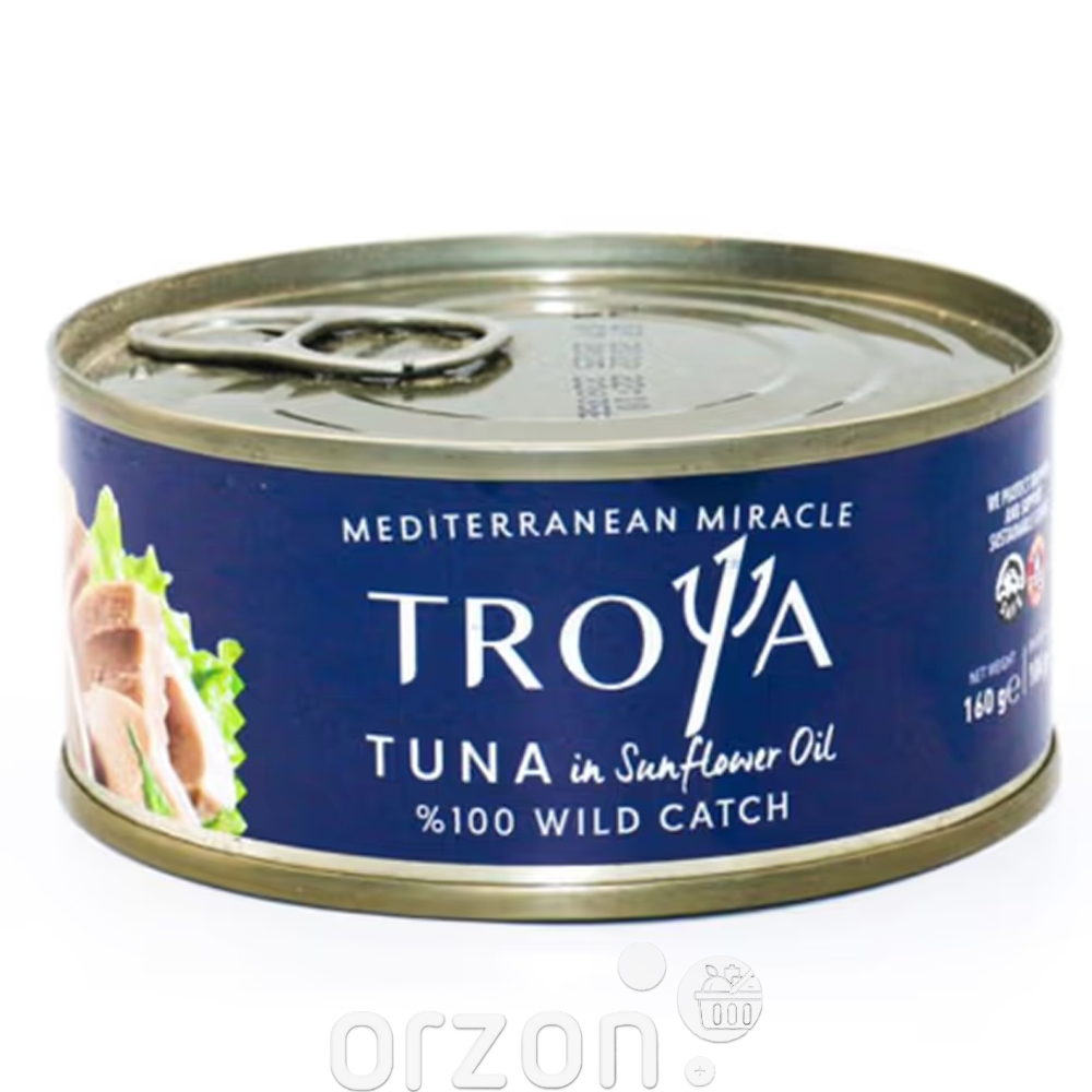 Тунец "Troya" в подсолненом масле ж/б 160 гр  от интернет магазина Orzon.uz
