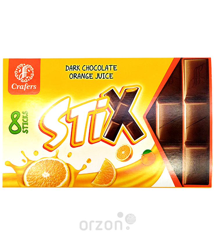 Шоколад плиточный "Crafers" Stix Апельсин (8 шт) 152 гр от интернет магазина орзон
