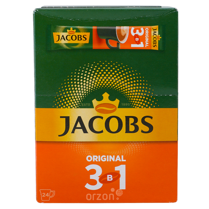 Кофе "Jacobs" 3в1 Original (13.5 гр х 24 dona) 1 уп от интернет магазина орзон