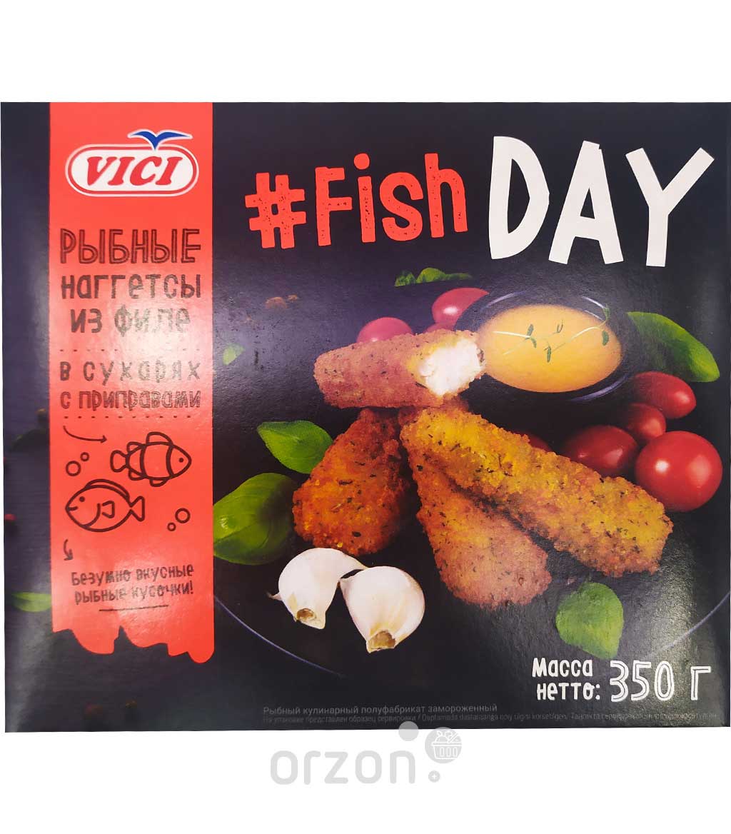 Минтай филе "Vici" Fish Day Наггетсы в сухарях с приправами к/у 350 гр с доставкой на дом | Orzon.uz