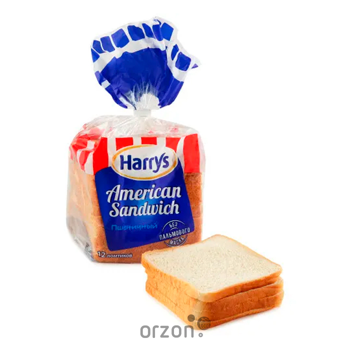 Хлеб Сэндвичный "Harrys" пшеничный  American Sandwich (12 ломтиков) 470 г