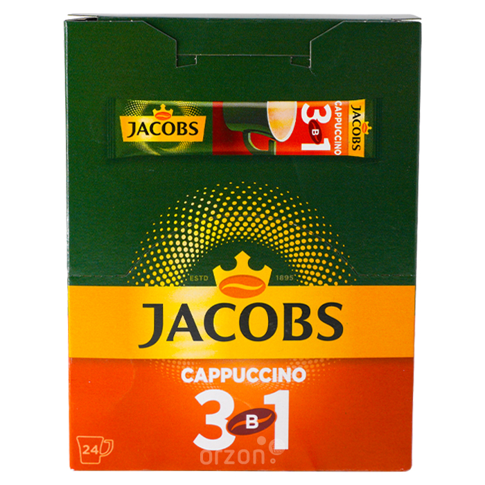 Кофе "Jacobs" 3в1 Cappuccino (11гр х 24 шт) 1 уп от интернет магазина орзон