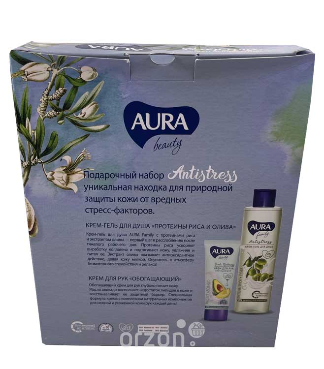 Подарочный набор "Aura" Beauty Antistress (гель для душа 250мл + крем для рук 75мл)