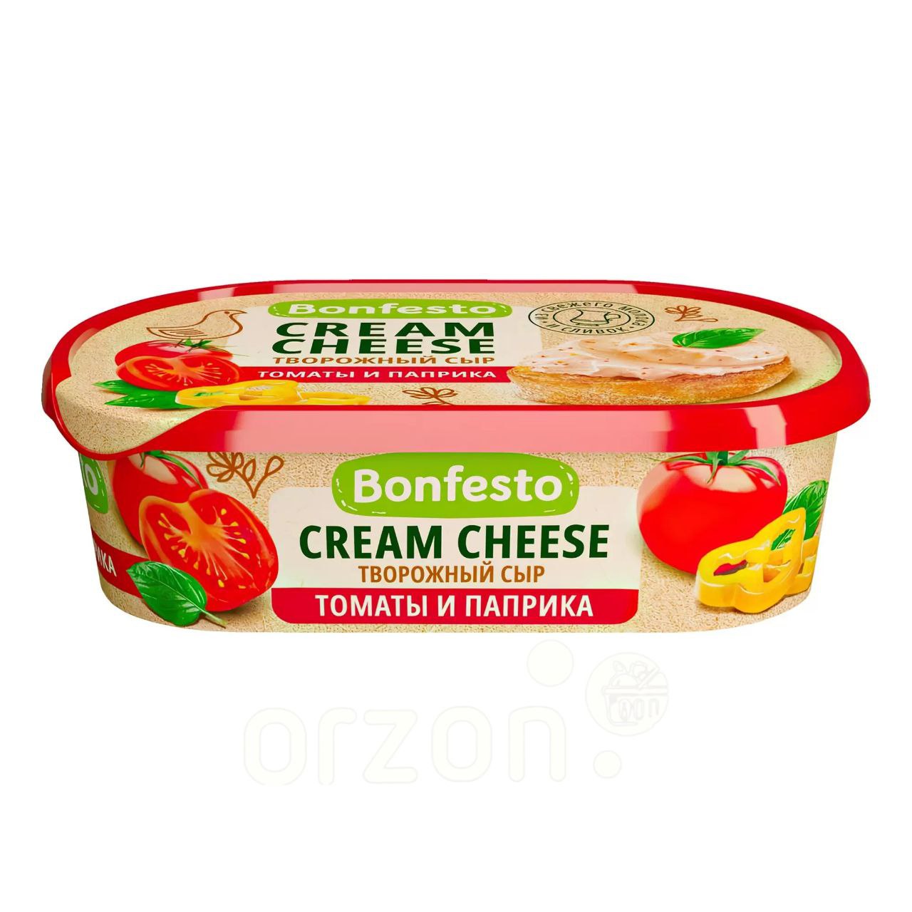 Сыр творожный "Bonfesto" Кремчиз (Томаты и паприка) 65% 140 гр