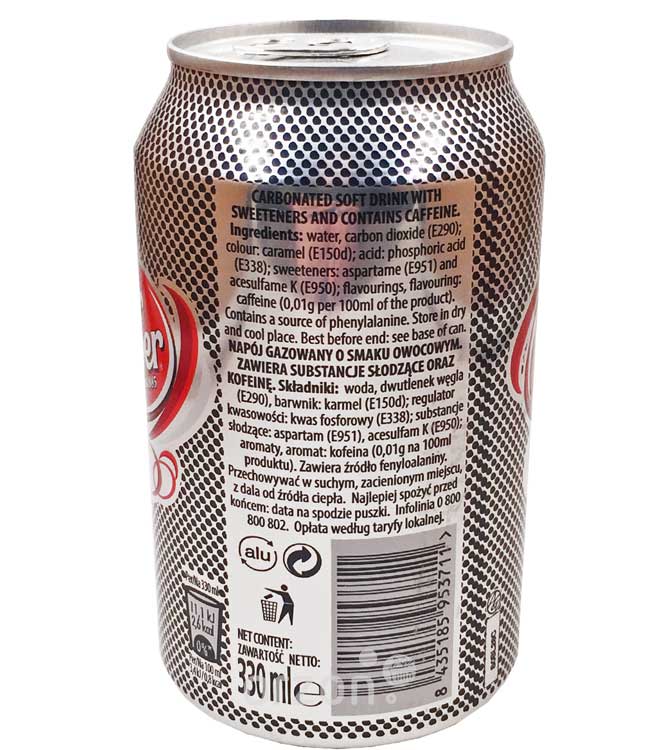 Dr. Pepper 0.33 л Zero безалкогольный напиток ж/б 0,33 л от интернет магазина орзон