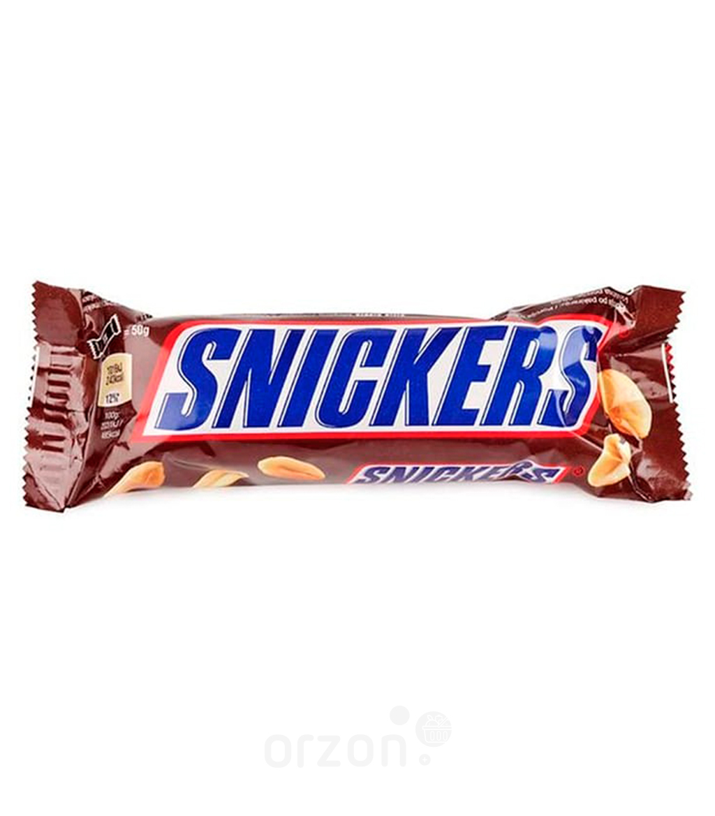 Батончик шоколадный "Snickers" 50 гр от интернет магазина орзон