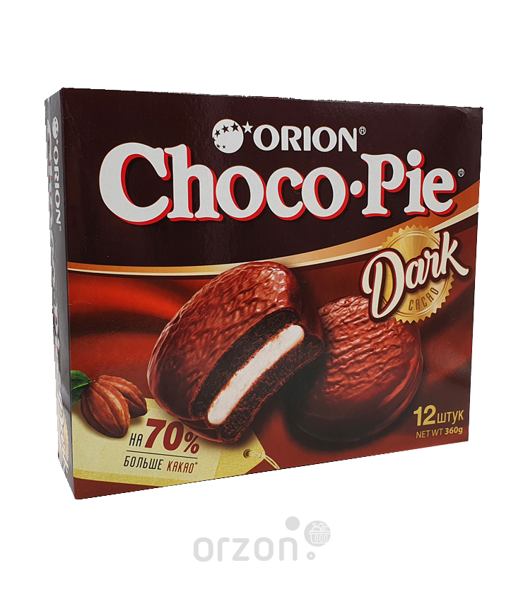 Шоколадное печенье "CHOCO-PIE" Dark с глазурью 360 гр от интернет магазина орзон