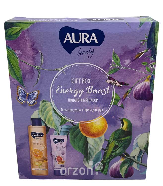 Подарочный набор "Aura" Beauty Energy Boost (гель для душа 250мл + крем для рук 75мл)