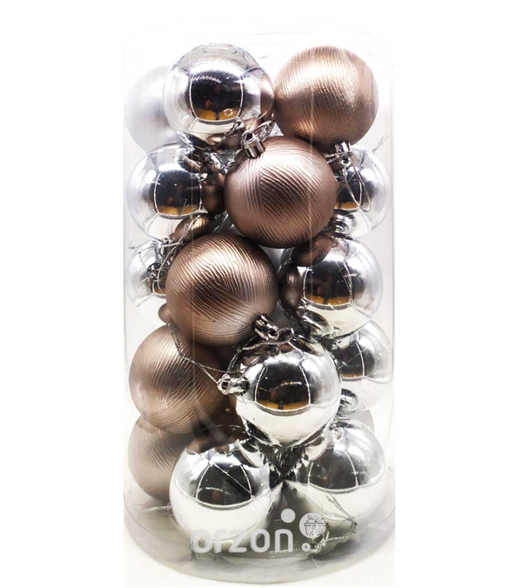 Игрушки на Ёлку (серебряные (4) мал. размер 25 игрушек от интернет магазина Orzon.uz