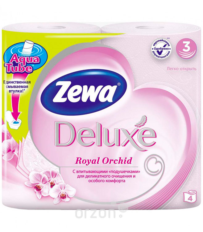 Туалетная бумага "Zewa" Deluxe Орхидея 3 слоя 4 рул от интернет магазина Orzon.uz