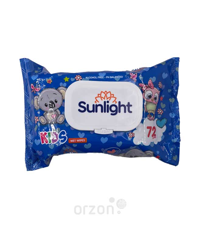 Детские влажные салфетки "Sunlight" Kids 72 шт от интернет магазина Orzon.uz
