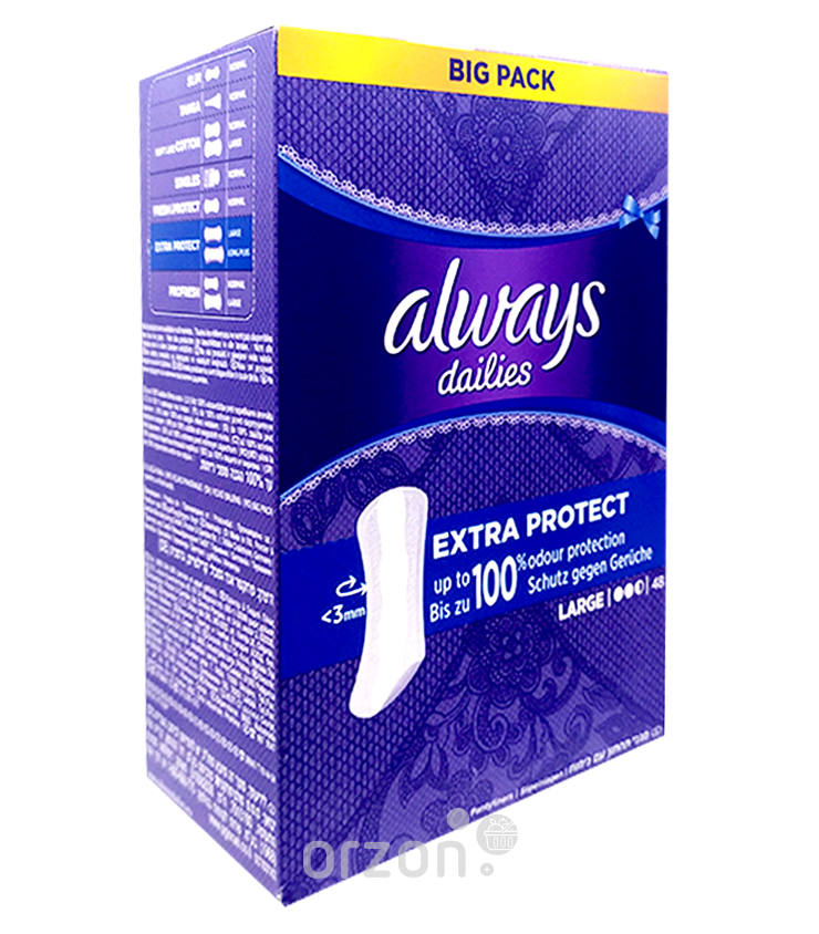 Прокладки "Always" Dailies Large к/у 48 шт от интернет магазина Orzon.uz
