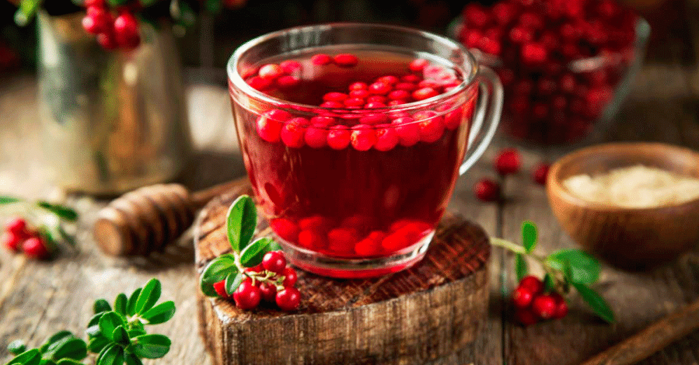КЛЮКВЕННЫЙ ЧАЙ С ЛИМОНОМ И МЕДОМ