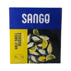 Мидии "SANGO"  Замороженные на створке раковины 30/40 1000 гр
