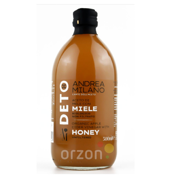 Уксус ( сидр) "Andrea Milano" Deto organic яблочный мёдом 500мл