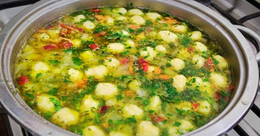 ОВОЩНОЙ СУП С СЫРНЫМИ ШАРИКАМИ