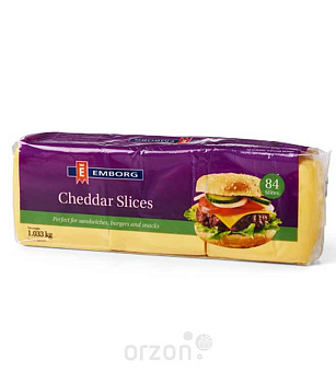 Сыр "Emborg" Cheddar Slices Чеддер (1.033 кг) 84 dona