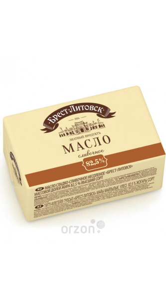 Масло сладкосливочное "БРЕСТ-ЛИТОВСК" несоленое 82,5% в/с 360 гр