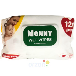 Детские влажные салфетки "Monny" 120 шт