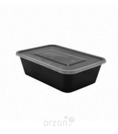 Одноразовая посуда Контейнер прямоугольный с крышкой (800 мл) Food pack . Цвет: черный ( в 1 упаковке 35 dona)