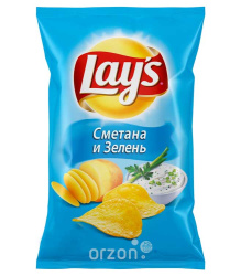 Чипсы 'Lays' Сметана и зелень 225 гр