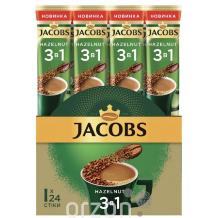 Кофе "Jacobs"  3в1 Hazelnut (15 гр х 24 dona) 1 уп