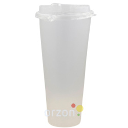 Одноразовая посуда Стакан с крышкой (700 мл). "Zeromax" Bubble  цвет: прозрачный (в 1 упаковке 10 шт)