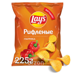 Чипсы рифлёные 'Lays' со вкусом паприка 225 гр