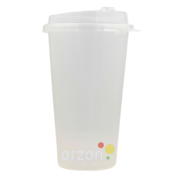 Одноразовая посуда Стакан с крышкой (500 мл). "Zeromax" Bubble  цвет: прозрачный (в 1 упаковке 15 шт)