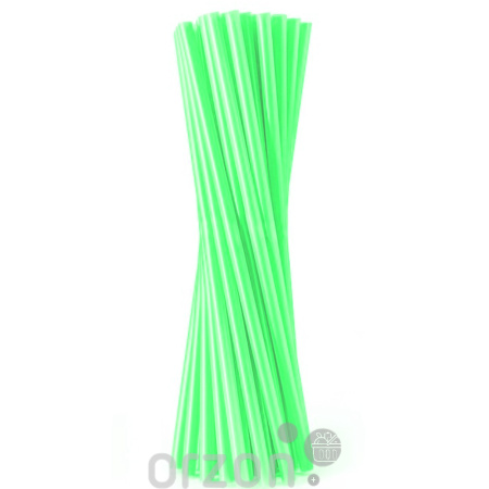 Трубочки "Delta Plast" для напитков толстые Зелёные  (индивидуальная упаковка) 400 dona