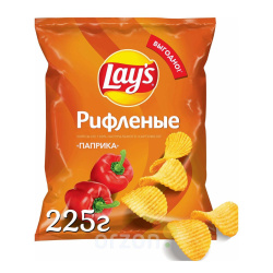 Чипсы рифлёные 'Lays' со вкусом паприка 225 гр