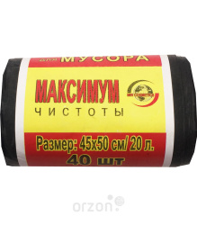 Пакеты для мусора 'Mir Kosmetik' (45 x 50 см 20 л) 40 шт