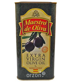 Масло оливковое "Maestro de Oliva" Extra Virgin ж/б 1000 мл от интернет магазина орзон