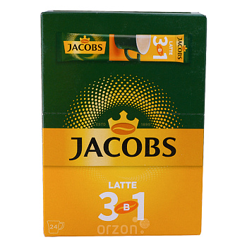 Кофе "Jacobs" 3в1 Latte (13 гр х 24 dona) 1 уп от интернет магазина орзон