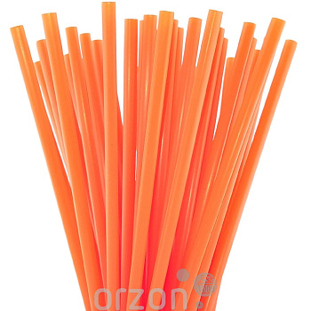 Трубочки "Delta Plast" для напитков толстые Оранжевые  (индивидуальная упаковка) 400 шт