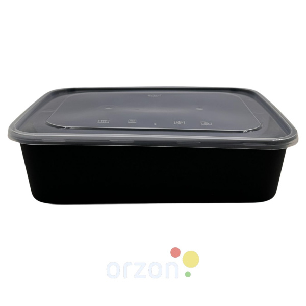 Одноразовая посуда Контейнер прямоугольный с крышкой (2000 мл) Food pack . Цвет: черный ( в 1 упаковке 40 шт)