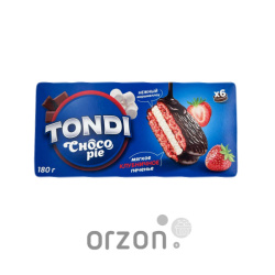 Печенье "Tondi CHOCO-PIE" клубничное с глазурью 180 гр