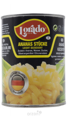 Ананасы кусочки "Lorado" в легком сиропе 580 мл