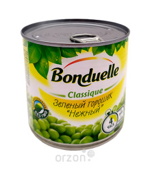 Горошек "Bonduelle" зелёный ж/б (в упаковке 12 шт)  400 гр 