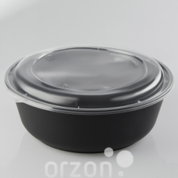 Одноразовая посуда Контейнер с крышкой (2500 мл). Food pack Цвет: черный ( в 1 упаковке 50 шт)