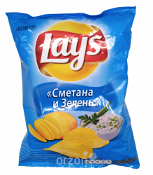 Чипсы 'Lays' Сметана и зелень 225 гр