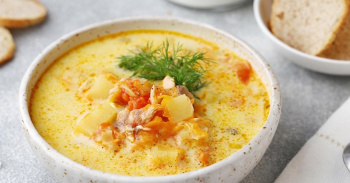 СЫРНЫЙ СУП С КРАСНОЙ РЫБОЙ