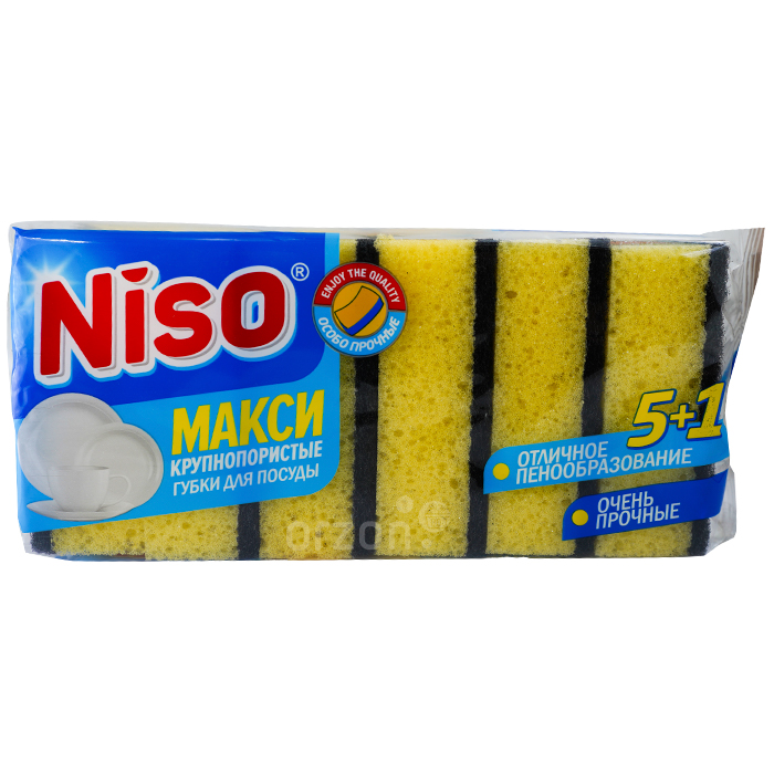 Губки для посуды "Niso" Maxi 5+1 dona
